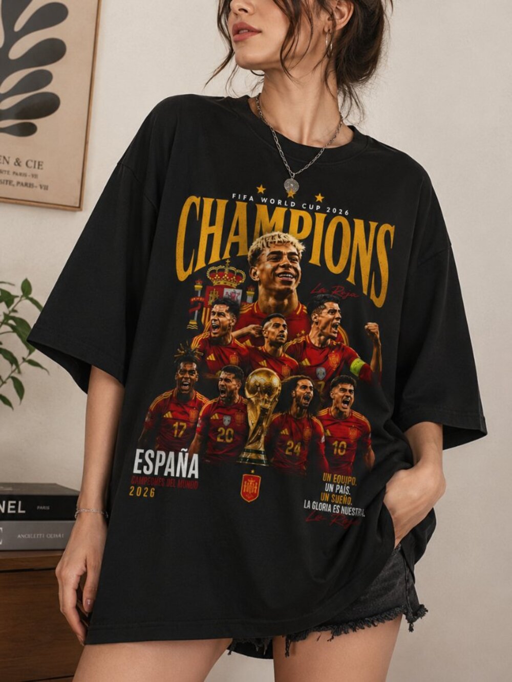 Spain Football Champions Tee, La Roja Soccer Graphic Shirt